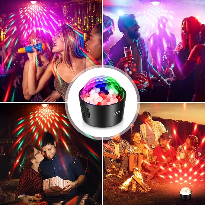 Wiwreenm Mini Disco Ball Light, Rechargeable Party Lights, Sound Activated - Image 8