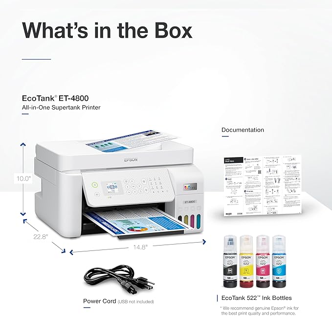 Epson EcoTank ET-4800 Wireless All-in-One Cartridge-Free Supertank Printer - Image 7