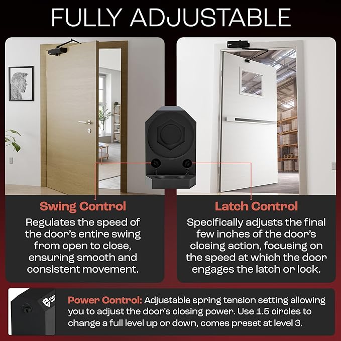 PrimeWare DC-600 Automatic Adjustable Door Closers - Image 2