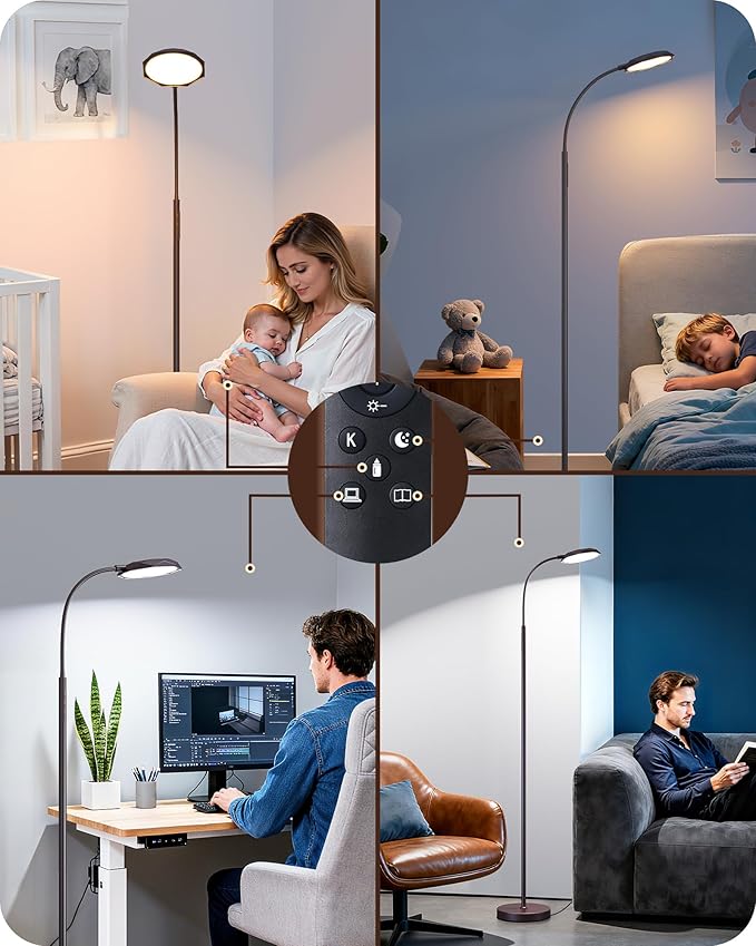 EDISHINE Modern LED Floor Lamp, 1300LM Bright Floor Lamps - Image 7
