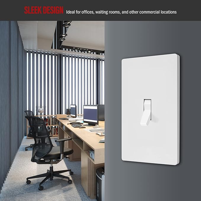 ENERLITES Screwless Toggle Switch Wall Plate, Child Safe Light Switch Cover - Image 7
