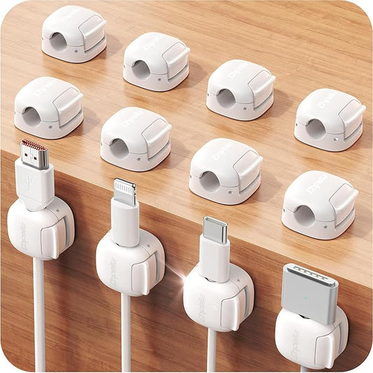 12Pack Cord Organizer, Chfeila Compact Dual Spring & Clasp Lock Cable by Chfeila