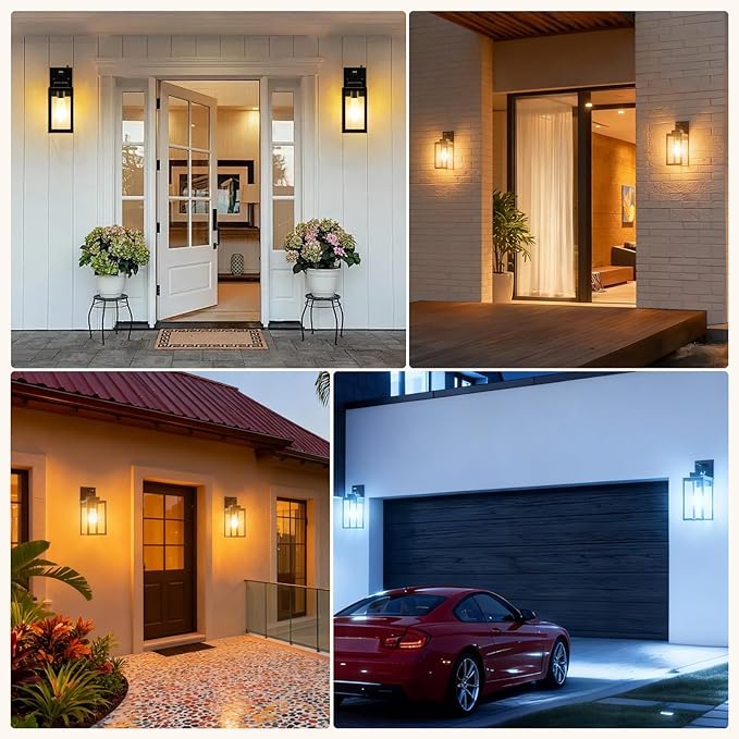 LTBLIGHT 2-Pack Dusk to Dawn Porch Light, Farmhouse Brown Outdoor Lights Wall - Image 6