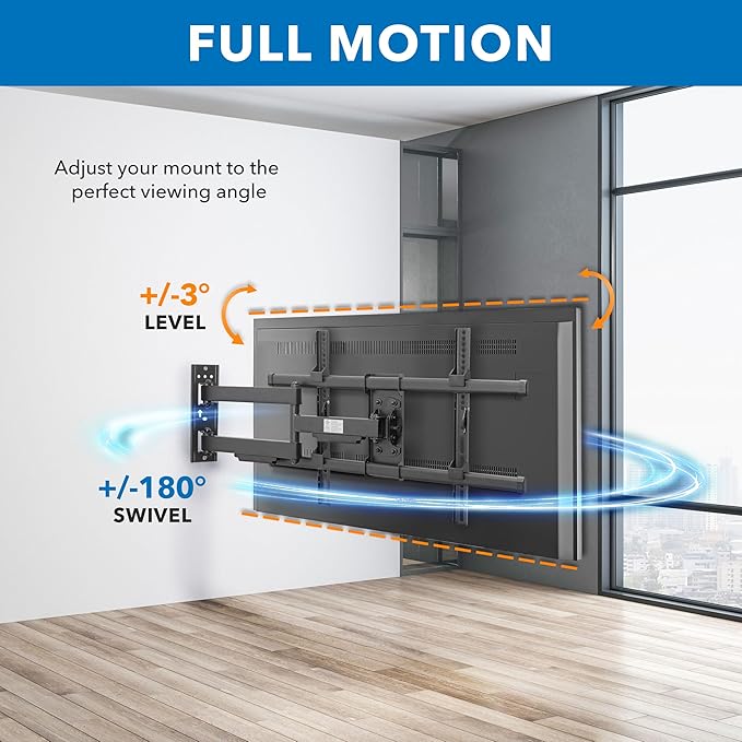 Mount-It! UL Certified Heavy Duty Full Motion TV Wall Mount - Image 8