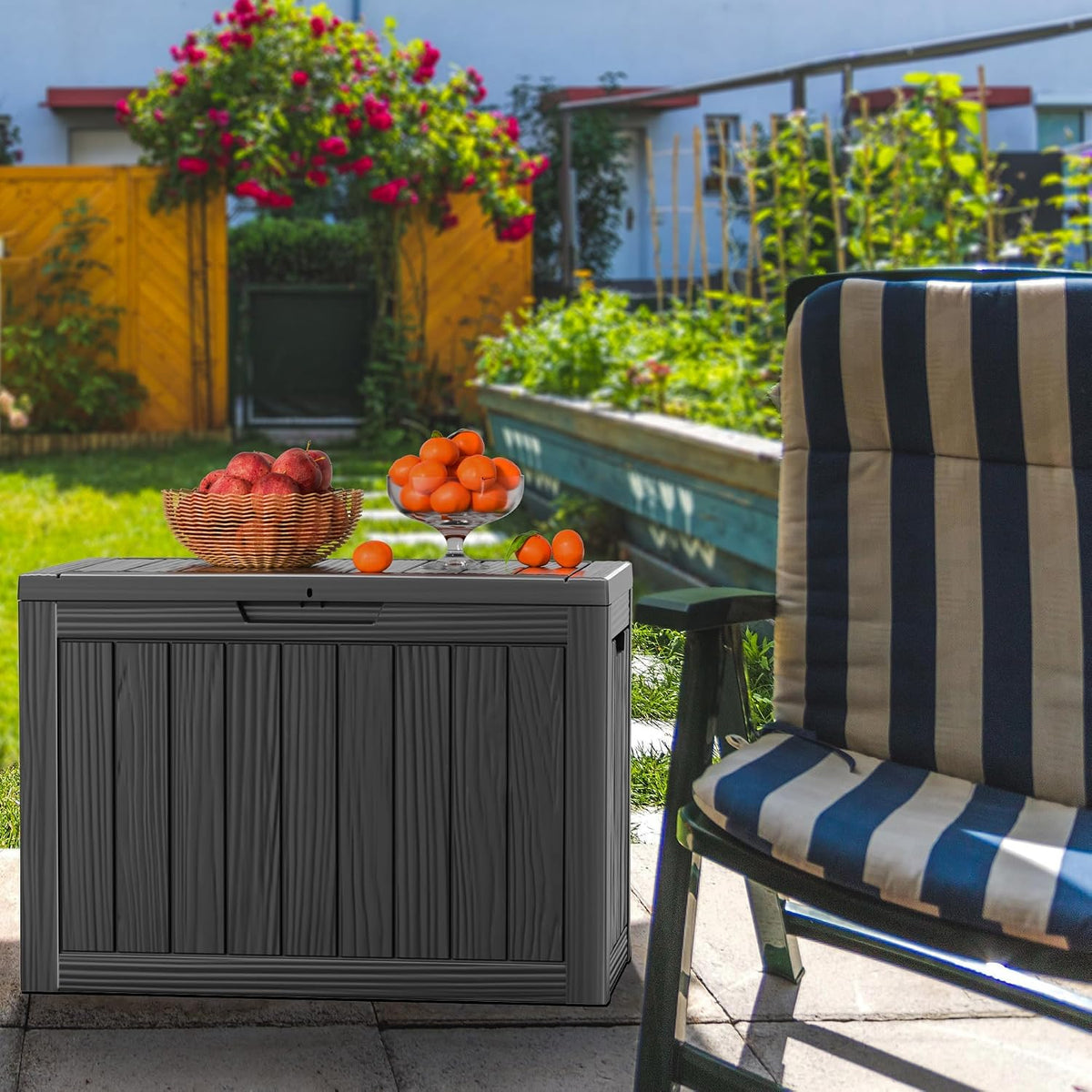 easyup 50 gallon outdoor storage box, outdoor deck, main product view