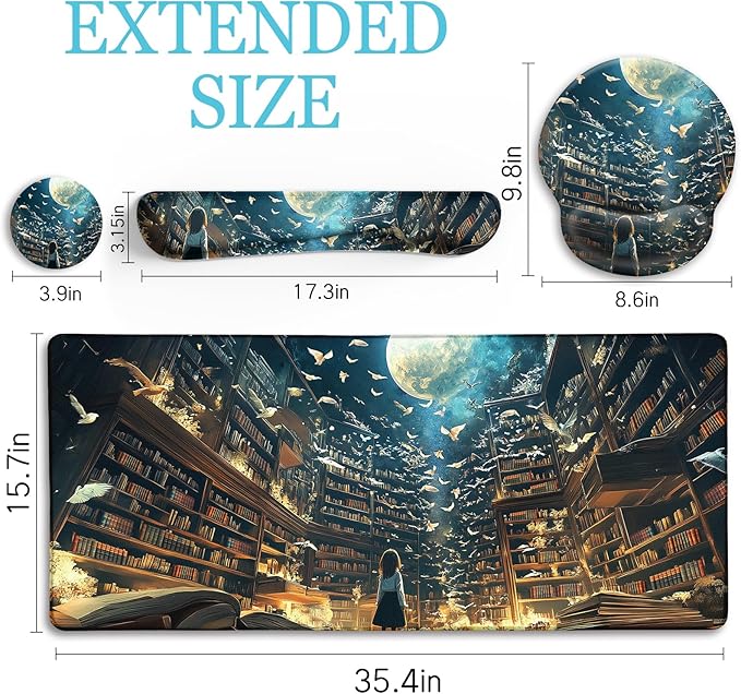 LIMKRIAN Anime Book Mouse Pad Set Large Desk Matt - Image 6