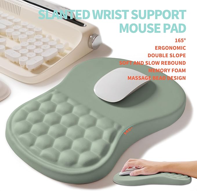 KUOSGM 2-in-1 Ergonomic Set, Wave Rise Keyboard Wrist Rest and Massage Bulge - Image 3