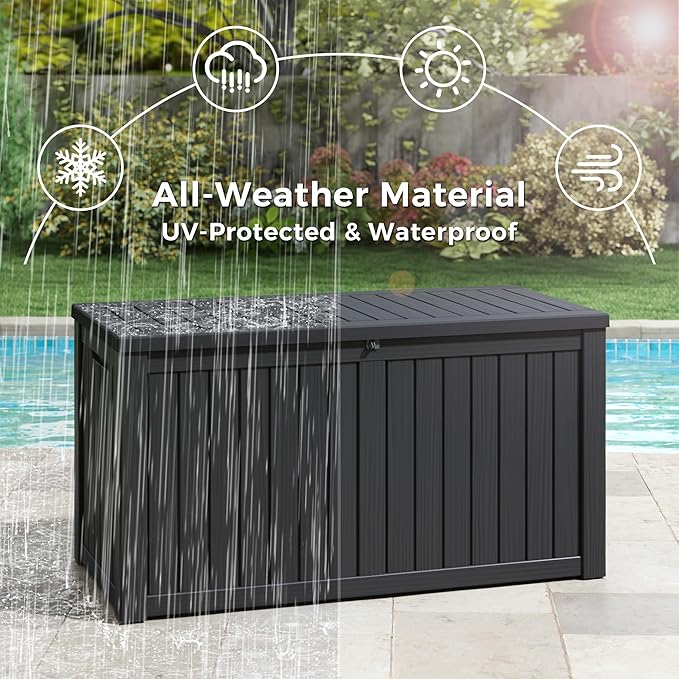 NUNU LAB 180 Gallon Outdoor Storage Box Waterproof, Outside Package Delivery - Image 5