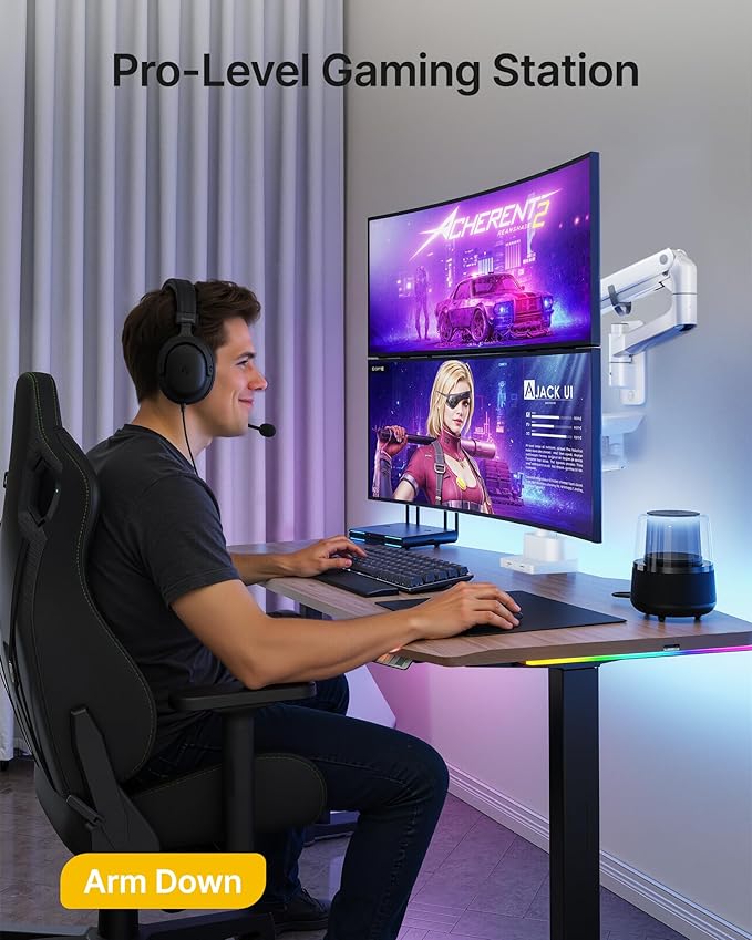 monTEK Monitor Wall Mount for 17-57“ up to 59.4 lbs Ultrawide Screens, Single - Image 9