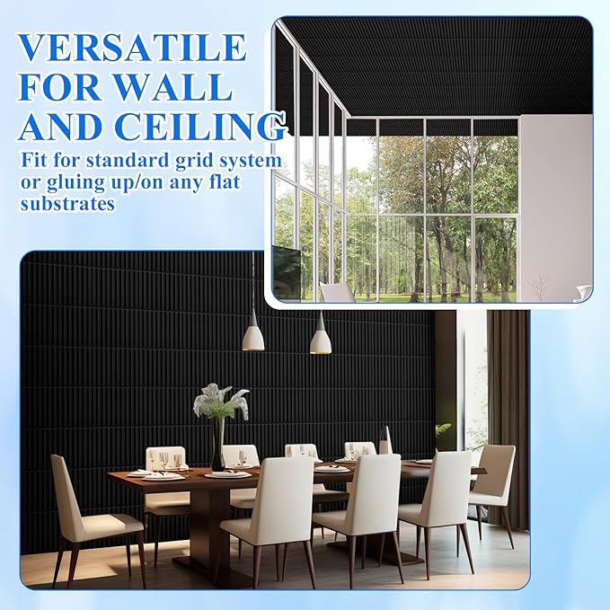 Nuanchu 60 Pcs 3D Slat Wall Panels 12 x 12 Inch PVC Fluted Textured Panel - Image 5