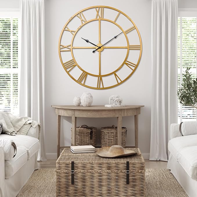 Ohweog Large Wall Clock for Living Room Decor – 32 Inch Silent Non-Ticking - Image 6