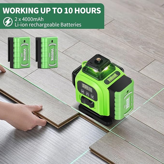 16 Line Laser Level 360 Self Leveling, 4x360°Professional 4D Green Cross Line - Image 4