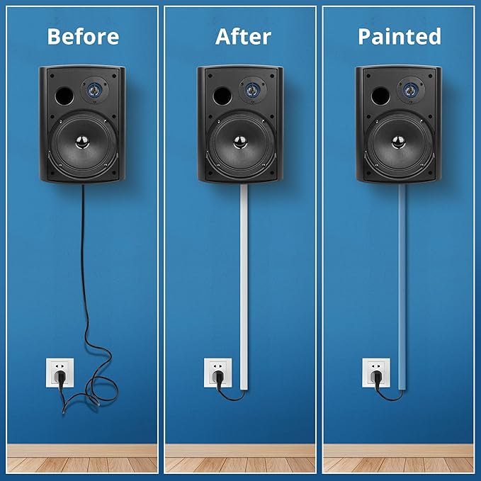 136in Cord Hider for Wall Mount TV, YCLYC 8Pack Cable Hider Kit, Paintable - Image 6