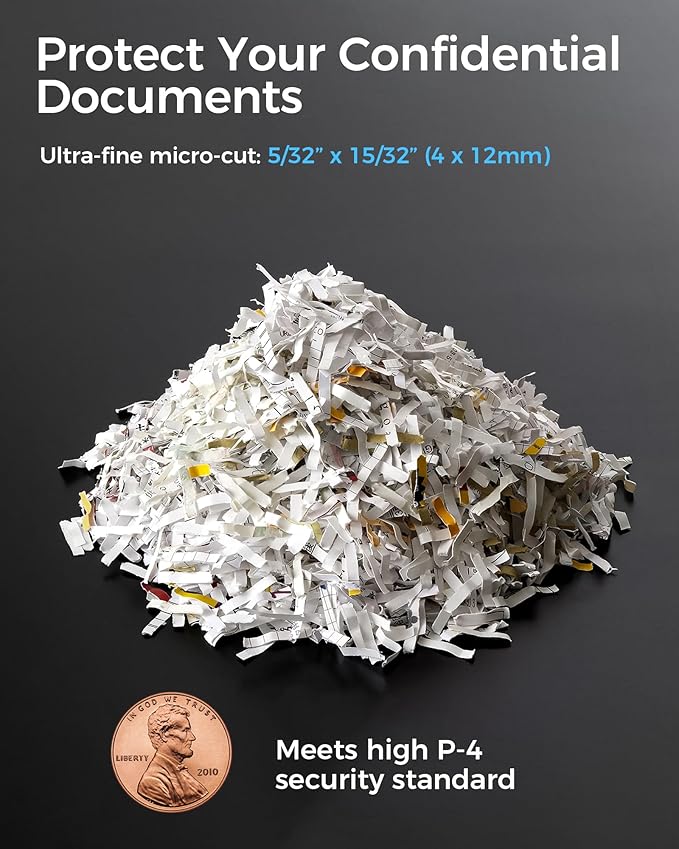 110-Sheet Micro-Cut Paper Shredder Auto Feed Shredders P-4 High Security - Image 4