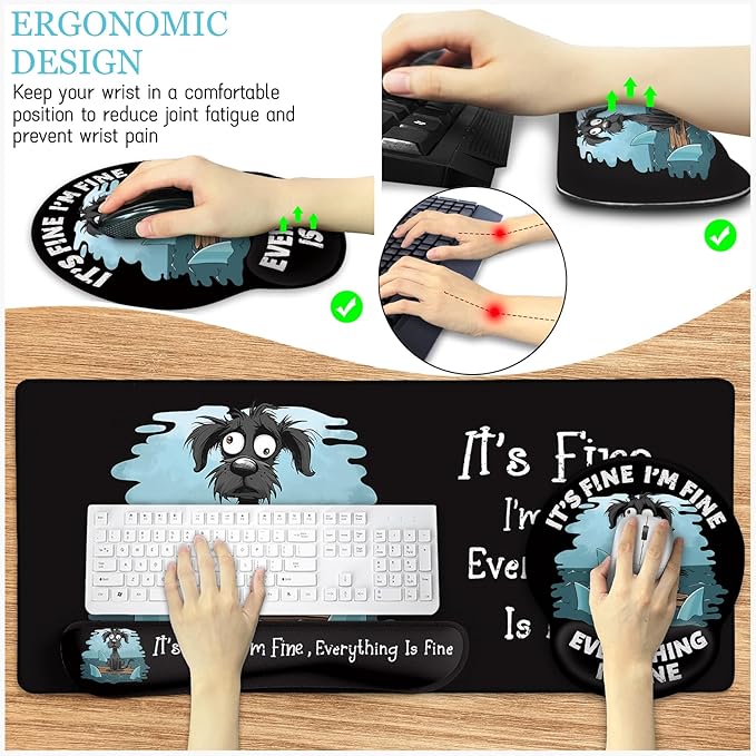 LIMKRIAN Funny Dog Mouse Pad Set Large Desk Mat - Image 6