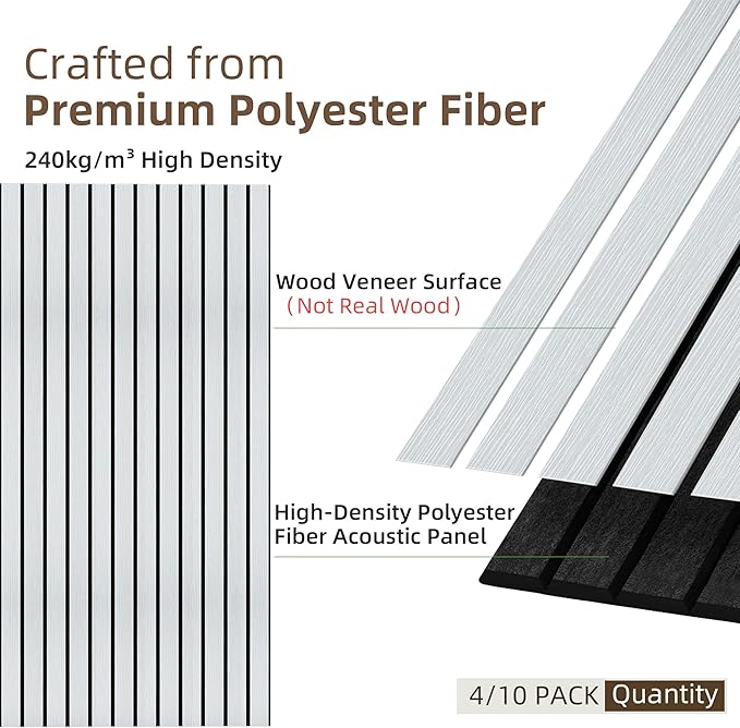 TO-TH Wood-Look Acoustic Wall Panels, 10 Pack 47.2” x 23.6” Sound Panels - Image 2