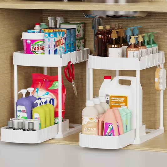 Ukeetap 2 Pack Multi-Purpose Pull-Out Storage Organizers, Under Sink & Cabinet by ukeetap