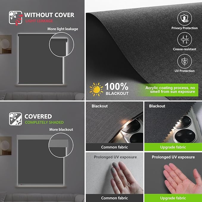 ZSTARR Motorized Smart Blind for Window, Automatic Blackout Roller Shade - Image 5
