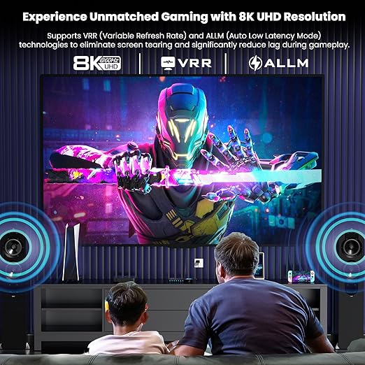 HDMI 2.1 Switch 4 in 1 Out 8K@60Hz 4K@120Hz, 4 Ports HDMI Switcher Splitter - Image 2