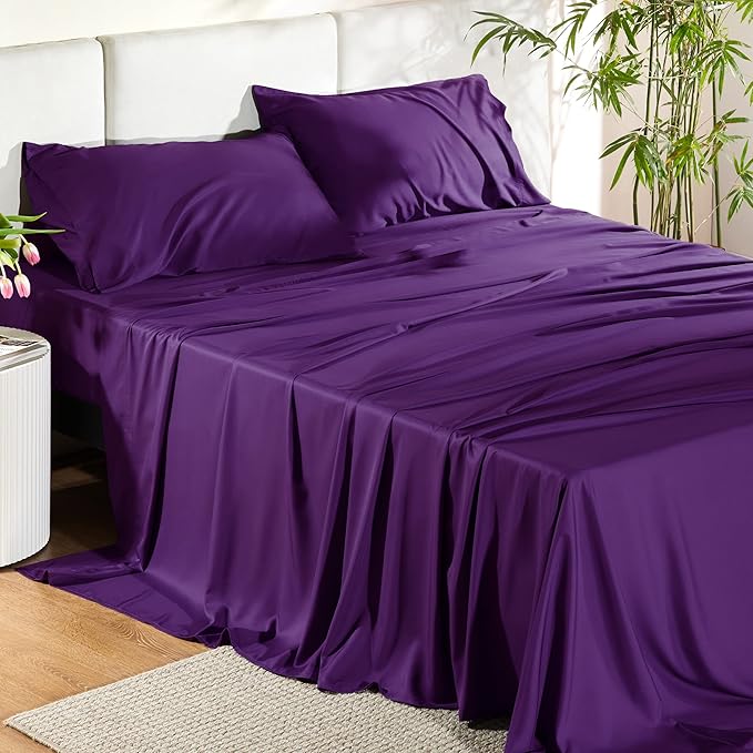 Bedsure Queen Sheet Set, Rayon Derived from Bamboo, Cooling Sheets, Breathable - Image 8