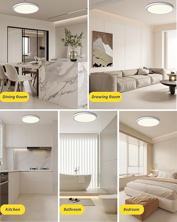 6pack 12 Inch Flush Mount Ceiling Light, 24w Led Ceiling Light, - Image 3