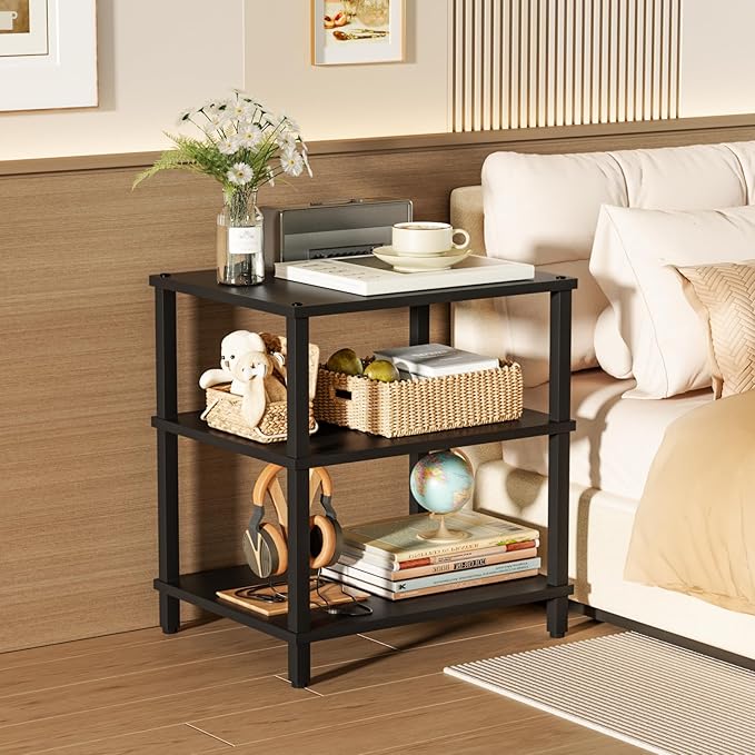 LELELINKY 3-Tier AV Media Player Stand Set of 2, Wooden TV Stand, Game Console - Image 9