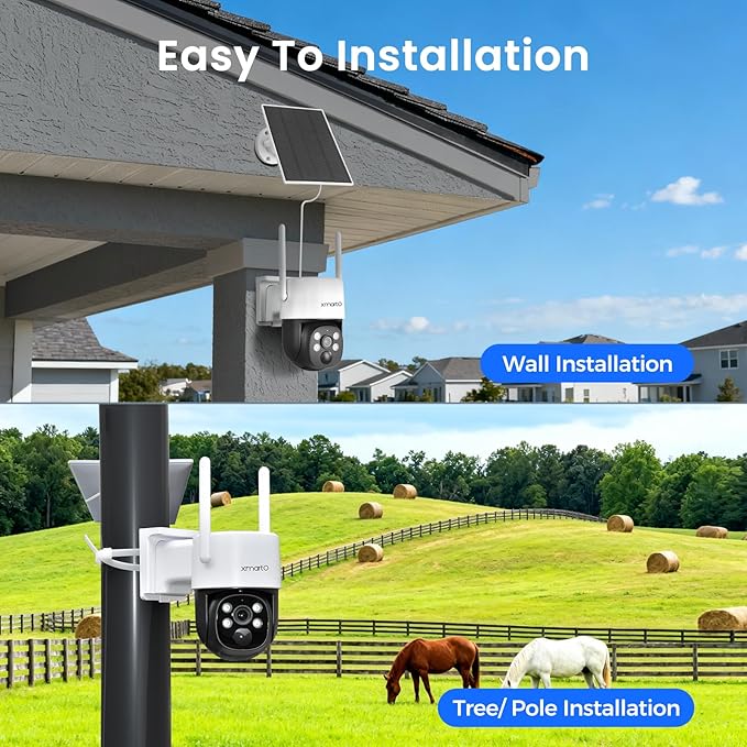 xmartO Solar/Battery-Powered Wire-Free PTZ Home Security Camera Wireless - Image 3