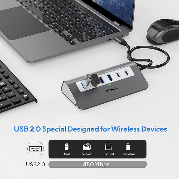 USB C Hub Multiport Adapter, Mosirui 9-in-1 USB-C Docking Station - Image 5