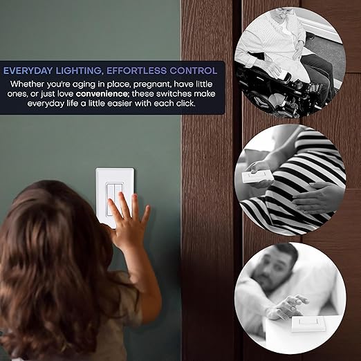 RunLessWire 3-Way Fan & Light Battery-Free DIY Kinetic Wireless Light Switch Kit - Image 7
