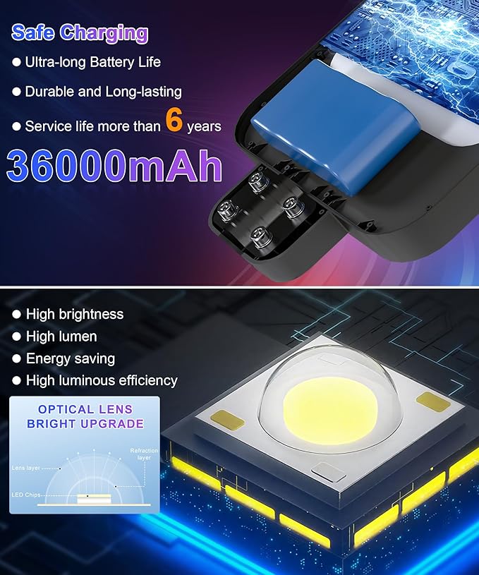 JAYNLT X-15000W Solar Street Lights Outdoor, Ultra-Large 6500K Commercial - Image 5