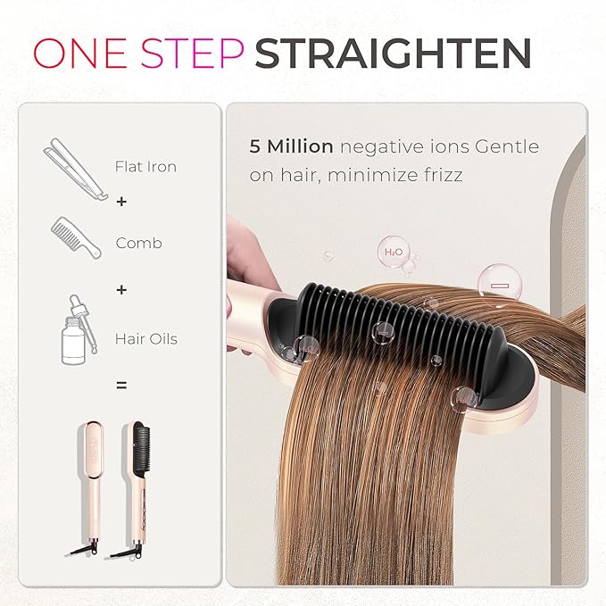 TYMO Ring Plus Ionic Hair Straightener Brush - Image 2