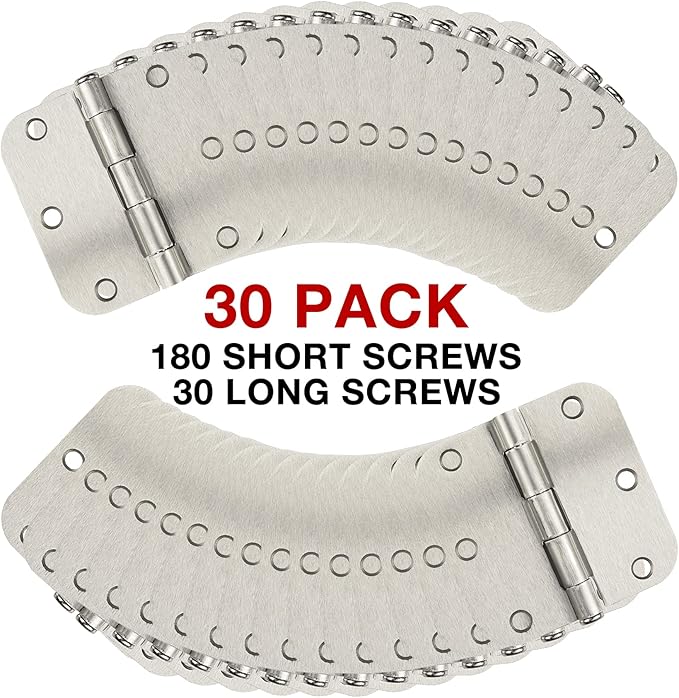 30 Pack Rounded Satin Door Hinges Brushed Nickel 3.5 Inch Interior 3 1/2 Inch - Image 6