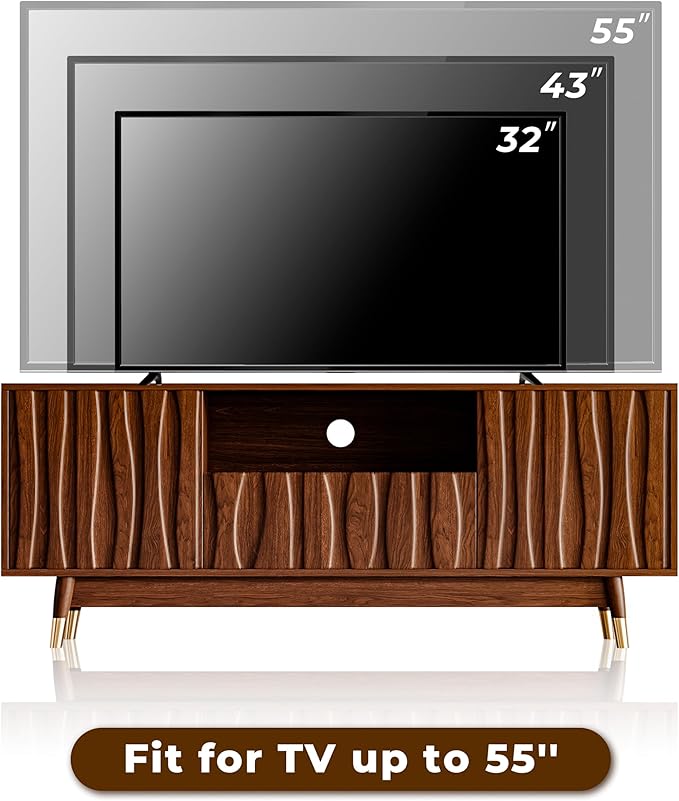 ATJafurn 55‘’ Brown Walnut Finish TV Stand - Image 5