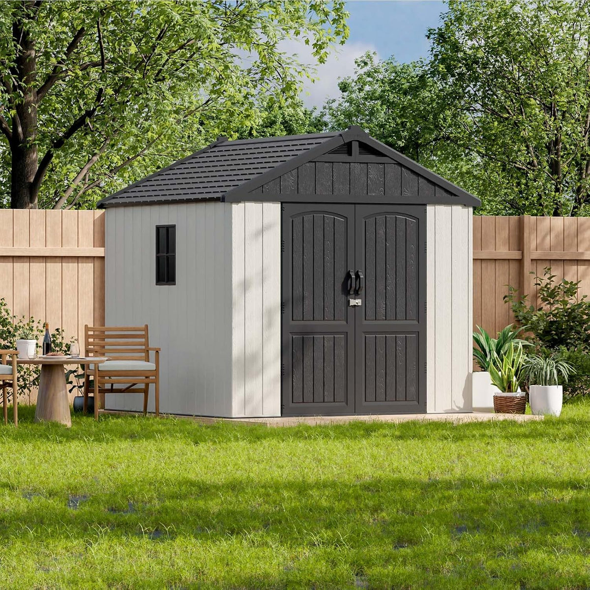patiowell 8x8 ft resin outdoor storage shed with, main product view