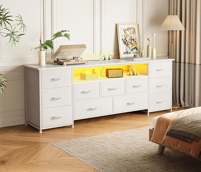 Huuger 63 Inch TV Stand for 65, 70 Inch TV, 11 Drawer Long Dresser - Image 7