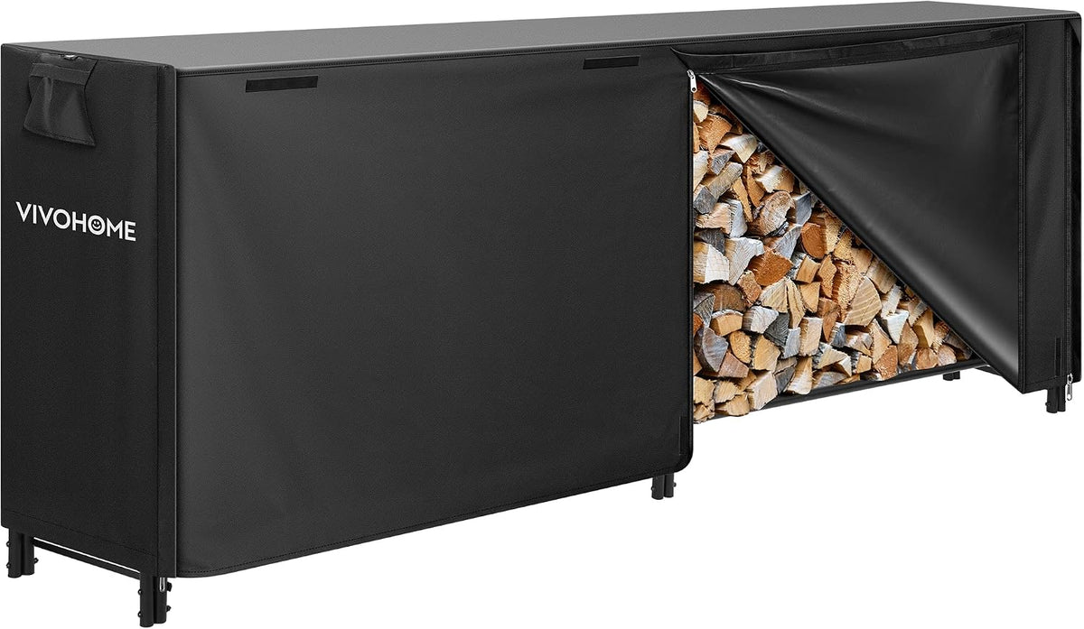 vivohome 8ft heavy duty indoor outdoor firewood storage, main product view