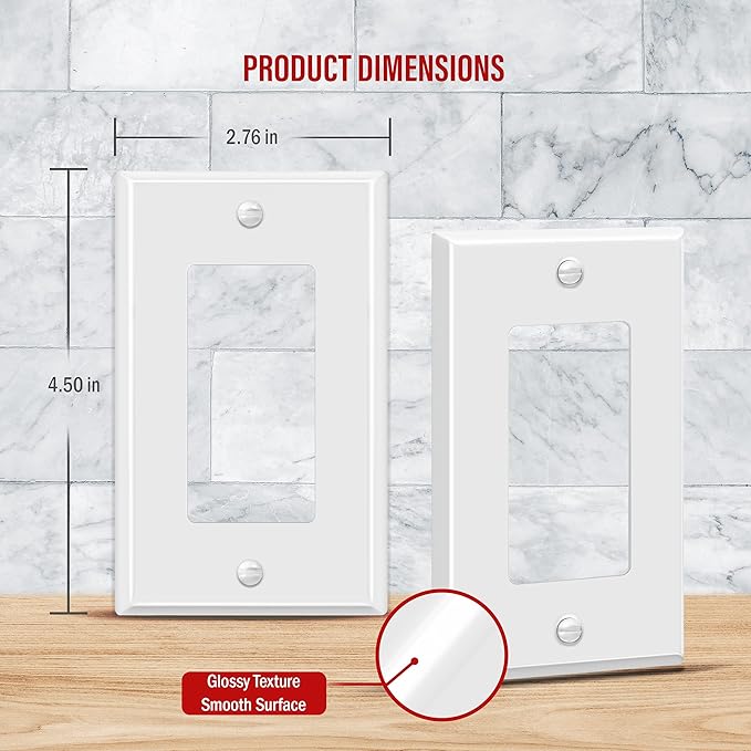 ENERLITES Decorator Switch Metal Wall Plate, Outlet Cover, Corrosion Resistant - Image 2
