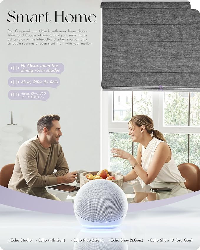Graywind Smart Roman Shades 100% Blackout Compatible - Image 2