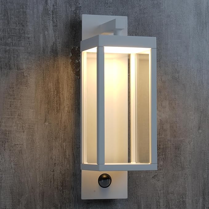 Lustrlach Outdoor Motion Sensor Wall Lights, 15In Modern LED Exterior Sconce by Lustrlach