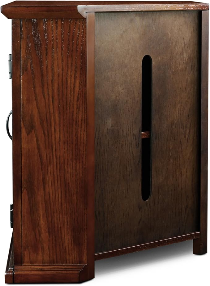Leick Home Riley Corner TV Stand 60 in, Burnished Oak, Solid Wood, Beveled - Image 3