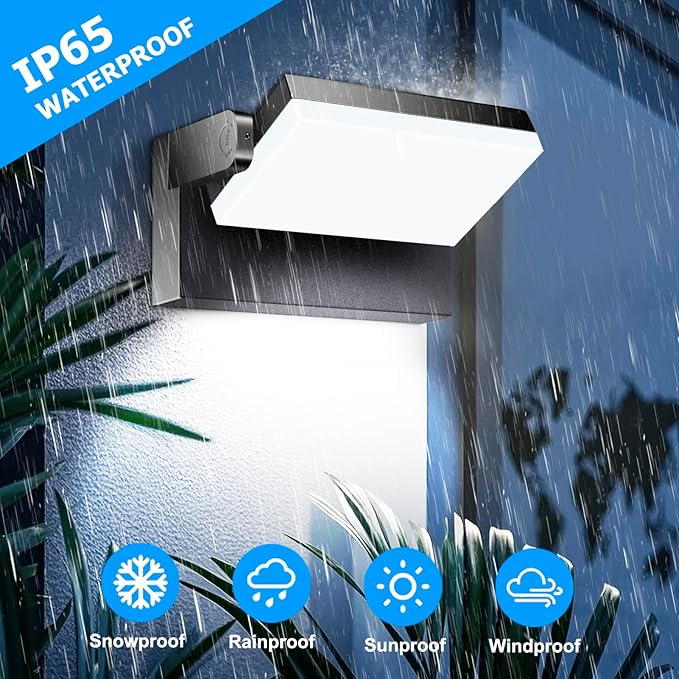 rosykite Motion Sensor Outdoor Wall Pack Lights, 40W Acrylic LED Porch Lights - Image 8