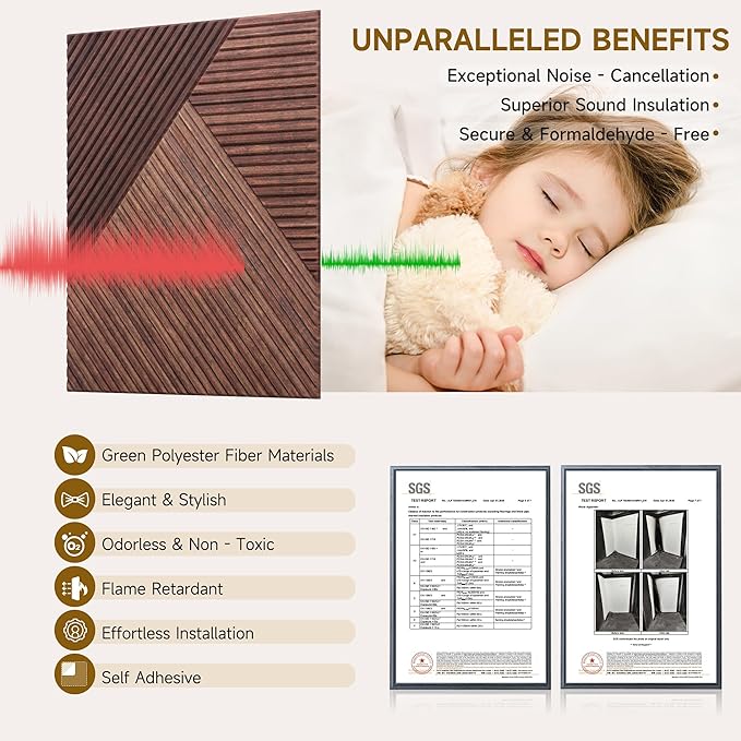Autorific Acoustic Wall Panels, 6 Pack Total Size 72 x 48 Inches, Self-Adhesive - Image 3