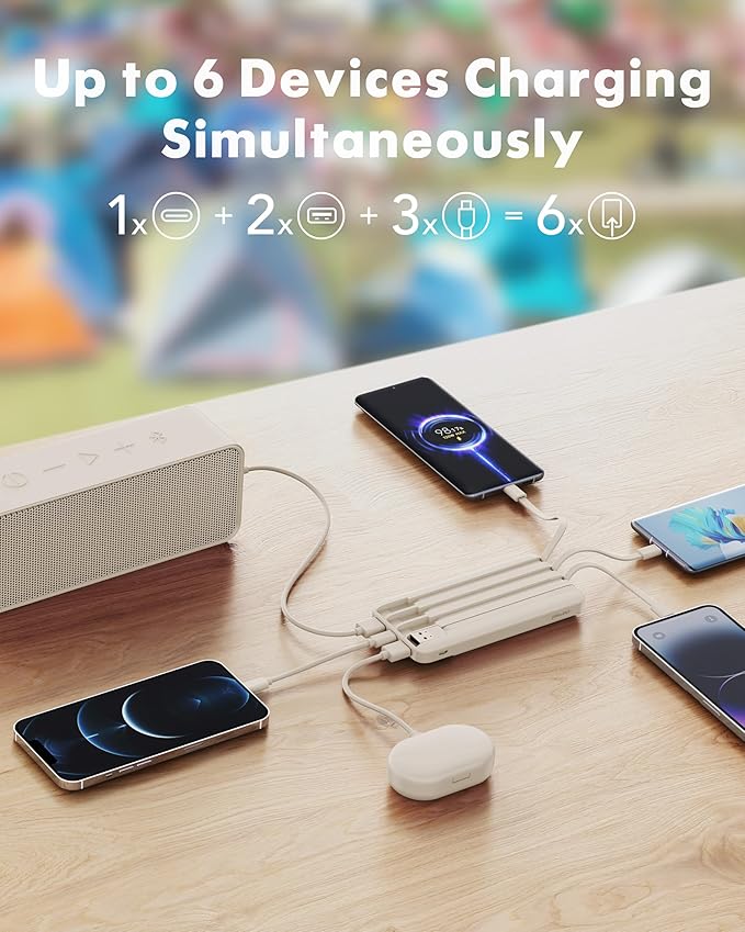 charmast Portable Charger with Built in Cables, Power Bank with Cords Wires - Image 3