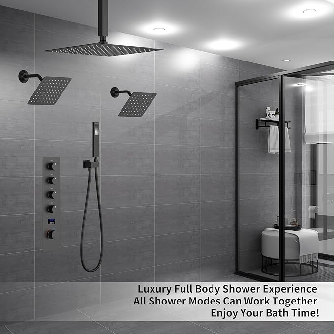 KATAIS Shower Faucet Set Matte Black Shower System - Image 2