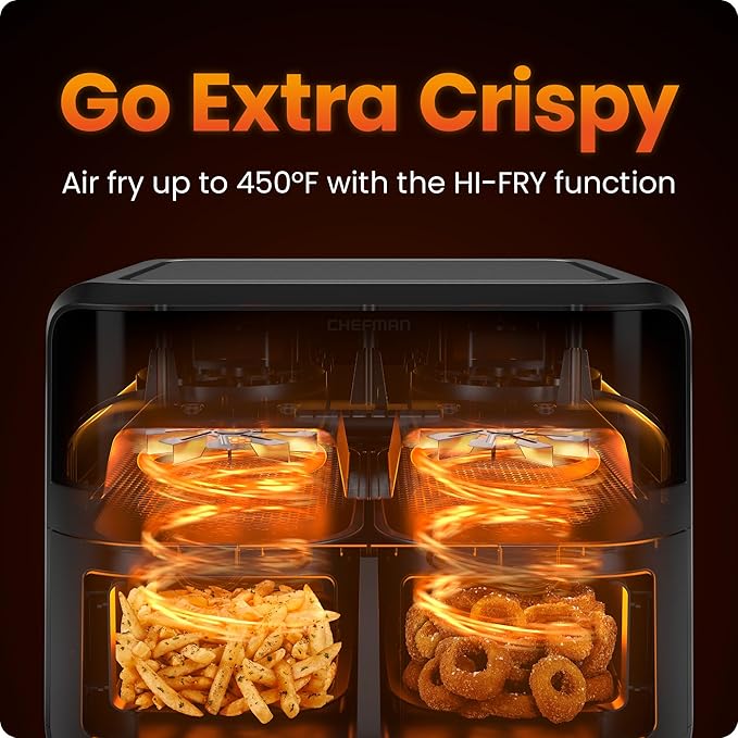 CHEFMAN 6 Quart Dual Basket Air Fryer Oven - Image 3