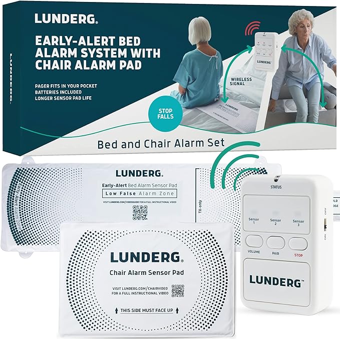 Lunderg Bed Alarm for Elderly Adults & Chair Alarm Set by LUNDERG