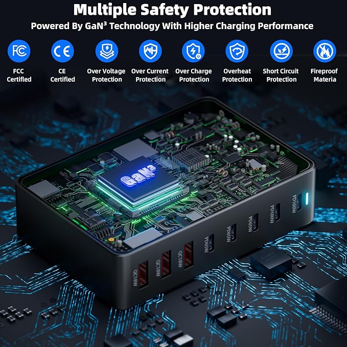 440W Fast Charging 8 Port USB C Charger Block, USB-C Charger Adapter - Image 4