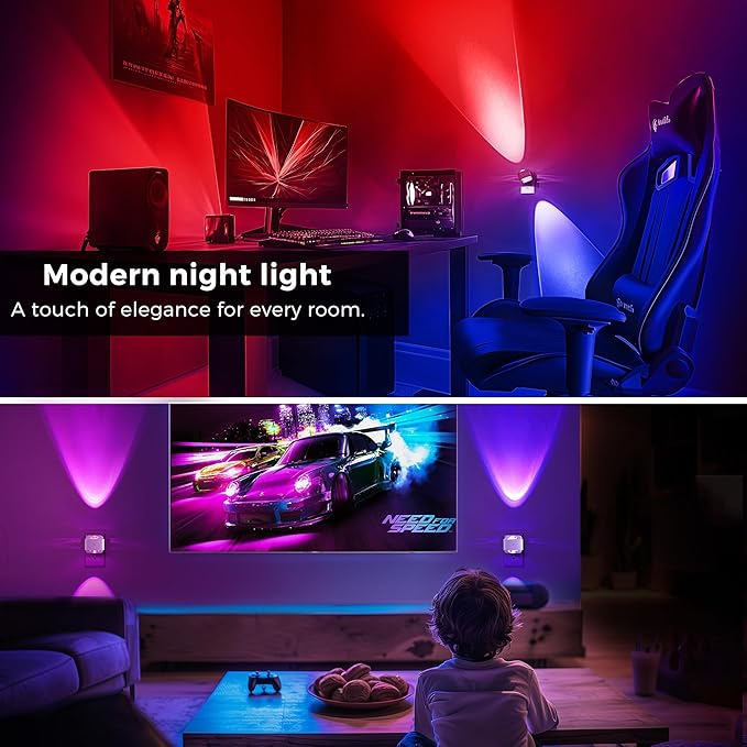 L LOHAS LED Night Light, Color Changing Night Lights Plug into Wall, Rotating - Image 4