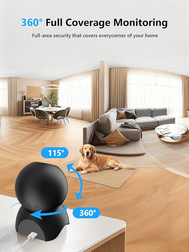 YYSY 2K 2.4GHz & 5GHz Indoor Security Camera, 2 Packs Pet/Dog/Baby Security - Image 7