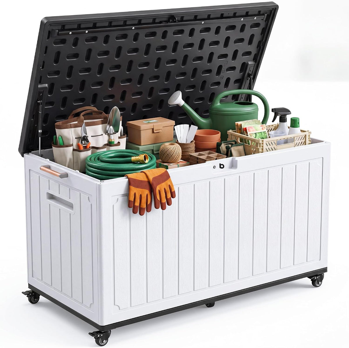 yitahome 90 gallon outdoor storage box with 6, main product view